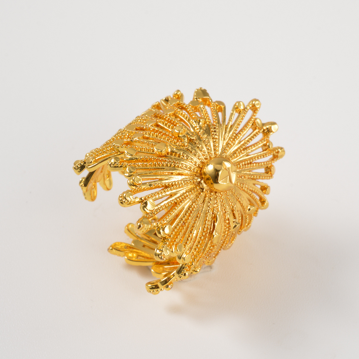 Women's Retro Dandelion Floral Adjustable Ring, Daily Versatile